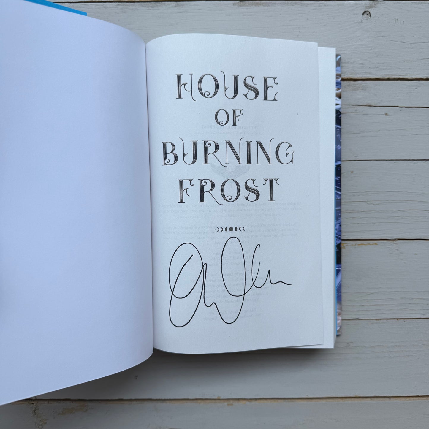 HOUSE OF BURNING FROST hardcover